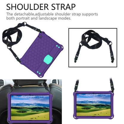 Honeycomb Design EVA + PC Material Four Corner Anti Falling Flat Protective Shell With Strap, For Huawei MediaPad T3 10