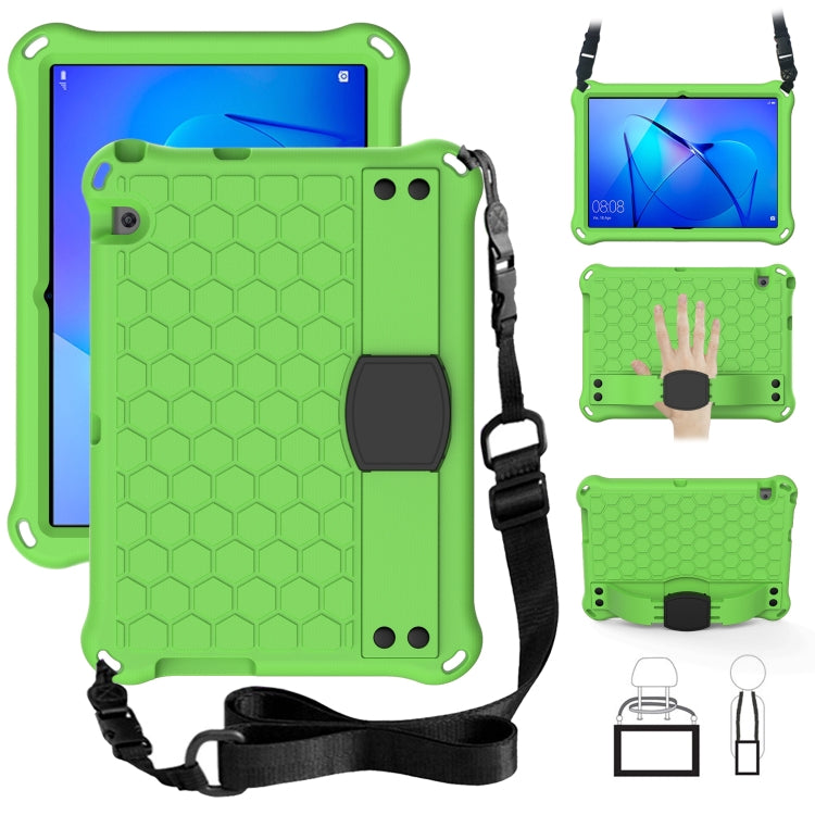 Honeycomb Design EVA + PC Material Four Corner Anti Falling Flat Protective Shell With Strap, For Huawei MediaPad T3 10