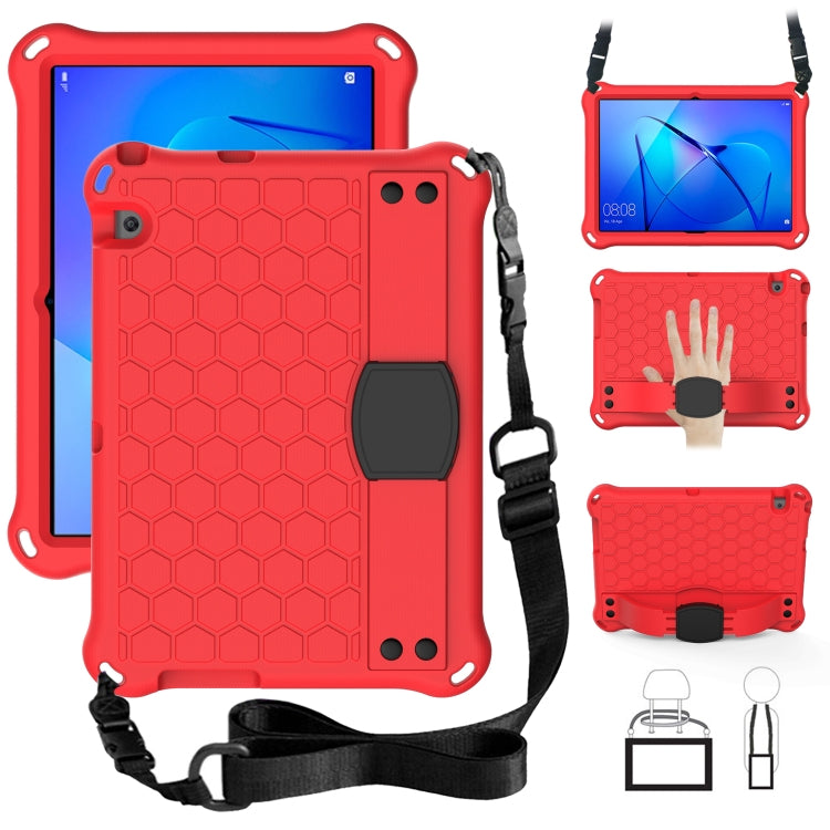 Honeycomb Design EVA + PC Material Four Corner Anti Falling Flat Protective Shell With Strap, For Huawei MediaPad T3 10
