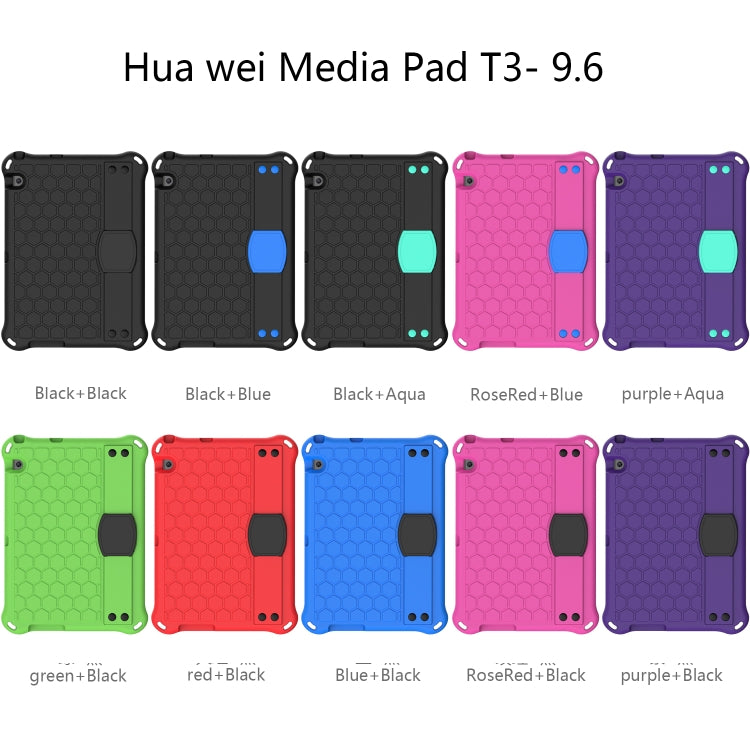 Honeycomb Design EVA + PC Material Four Corner Anti Falling Flat Protective Shell With Strap, For Huawei MediaPad T3 10