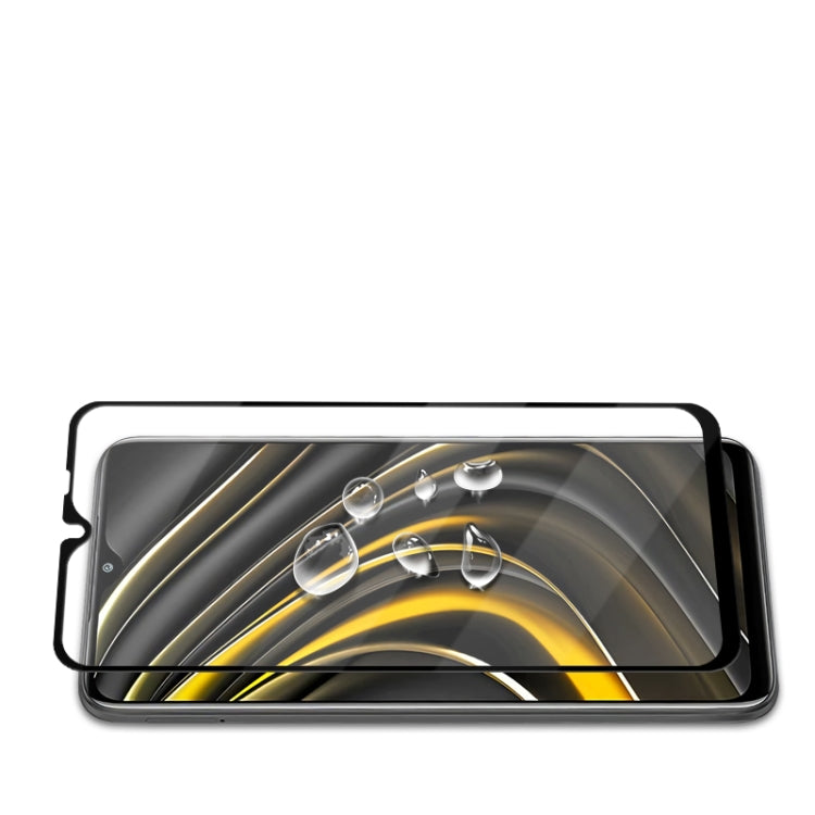 Tempered glass screen protector with full-screen coverage, shown on phone front