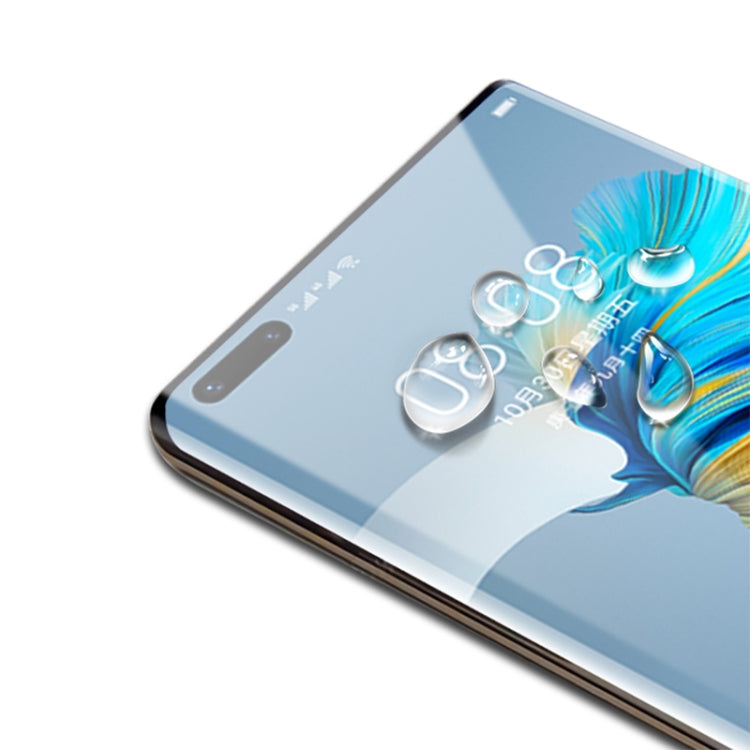 Clear 3D tempered glass screen protector covering Huawei Mate 40 Pro front screen