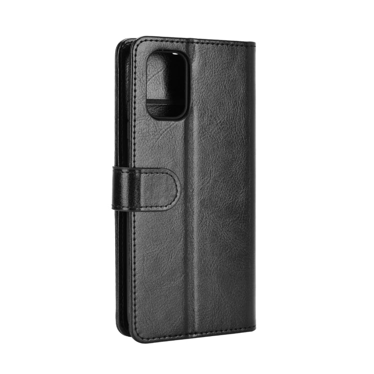 Black textured flip phone case with camera cutout and side holder strap