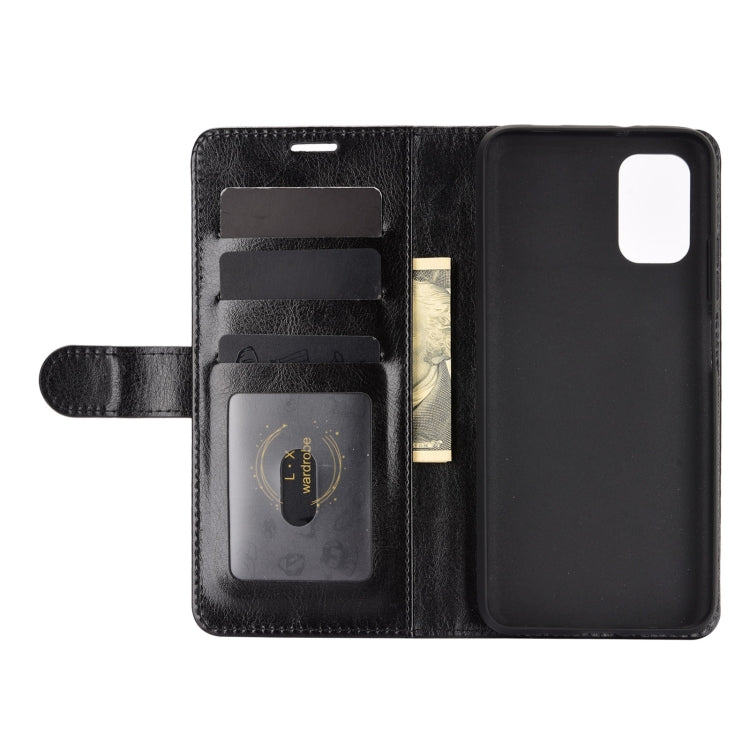 Black flip wallet phone case with internal card slots and separate phone back cover