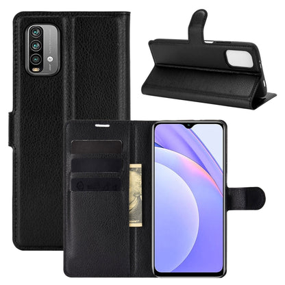 Black horizontal flip phone wallet case with card slots and kickstand holder