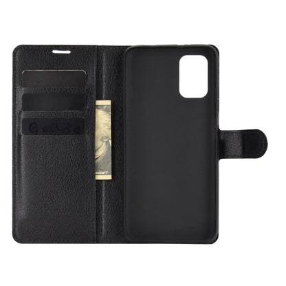 Black horizontal flip phone wallet case with visible card slots and viewing window