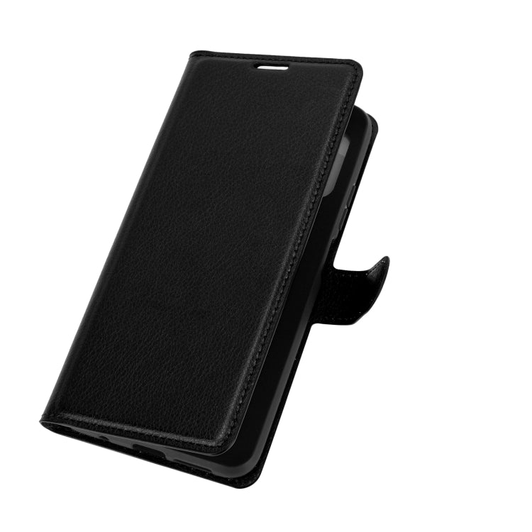 Black slim flip phone wallet case with textured finish and side protection