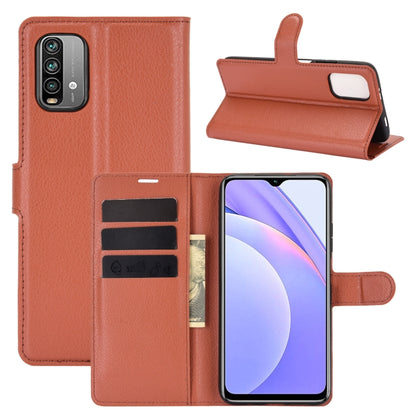 Brown horizontal flip phone wallet case with card slots and kickstand holder