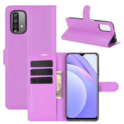 Purple horizontal flip phone wallet case with card slots and fold-out stand