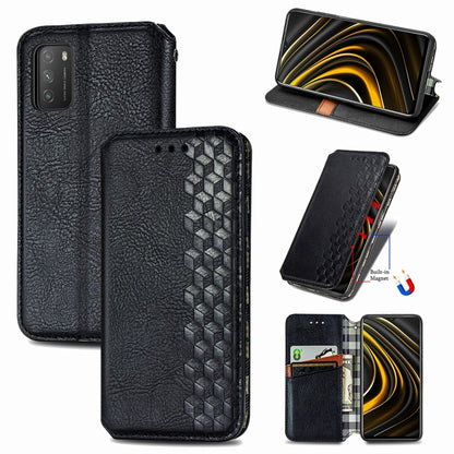 Cubic Grid Pressed Horizontal Flip Magnetic PU Leather Case with Holder & Card Slots & Wallet, For Xiaomi POCO M3, For Samsung Galaxy S21 5G, For Samsung Galaxy S21+ 5G, For Samsung Galaxy S21 Ultra 5G, For Samsung Galaxy  A12                          ...