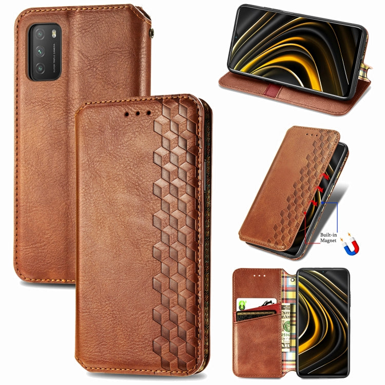 Cubic Grid Pressed Horizontal Flip Magnetic PU Leather Case with Holder & Card Slots & Wallet, For Xiaomi POCO M3, For Samsung Galaxy S21 5G, For Samsung Galaxy S21+ 5G, For Samsung Galaxy S21 Ultra 5G, For Samsung Galaxy  A12                          ...
