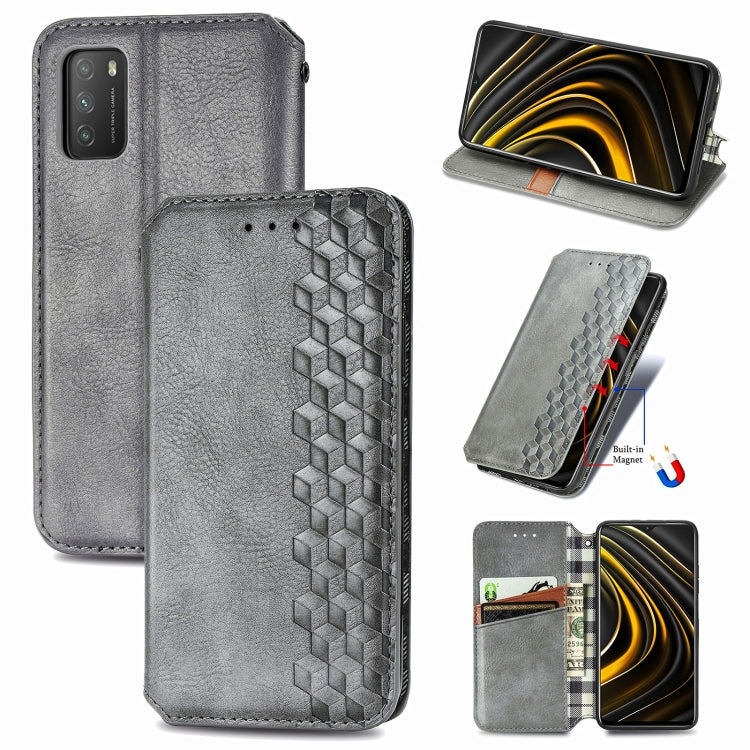Cubic Grid Pressed Horizontal Flip Magnetic PU Leather Case with Holder & Card Slots & Wallet, For Xiaomi POCO M3, For Samsung Galaxy S21 5G, For Samsung Galaxy S21+ 5G, For Samsung Galaxy S21 Ultra 5G, For Samsung Galaxy  A12                          ...