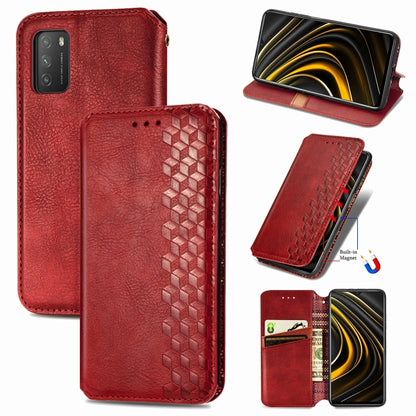 Cubic Grid Pressed Horizontal Flip Magnetic PU Leather Case with Holder & Card Slots & Wallet, For Xiaomi POCO M3, For Samsung Galaxy S21 5G, For Samsung Galaxy S21+ 5G, For Samsung Galaxy S21 Ultra 5G, For Samsung Galaxy  A12                          ...