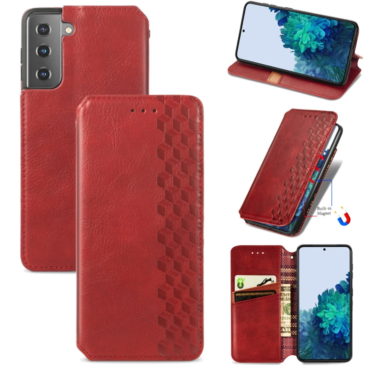Cubic Grid Pressed Horizontal Flip Magnetic PU Leather Case with Holder & Card Slots & Wallet, For Xiaomi POCO M3, For Samsung Galaxy S21 5G, For Samsung Galaxy S21+ 5G, For Samsung Galaxy S21 Ultra 5G, For Samsung Galaxy  A12                          ...