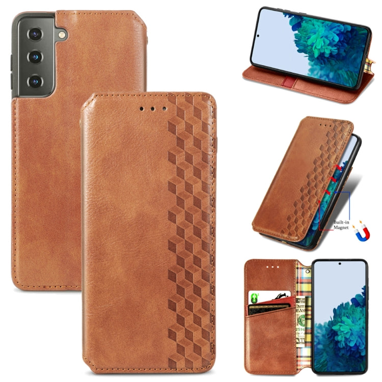 Cubic Grid Pressed Horizontal Flip Magnetic PU Leather Case with Holder & Card Slots & Wallet, For Xiaomi POCO M3, For Samsung Galaxy S21 5G, For Samsung Galaxy S21+ 5G, For Samsung Galaxy S21 Ultra 5G, For Samsung Galaxy  A12                          ...