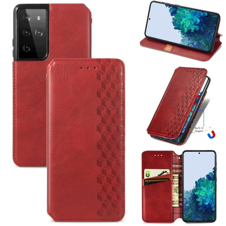 Cubic Grid Pressed Horizontal Flip Magnetic PU Leather Case with Holder & Card Slots & Wallet, For Xiaomi POCO M3, For Samsung Galaxy S21 5G, For Samsung Galaxy S21+ 5G, For Samsung Galaxy S21 Ultra 5G, For Samsung Galaxy  A12                          ...