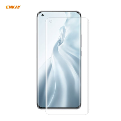 Transparent curved PET screen protector film for a smartphone front display