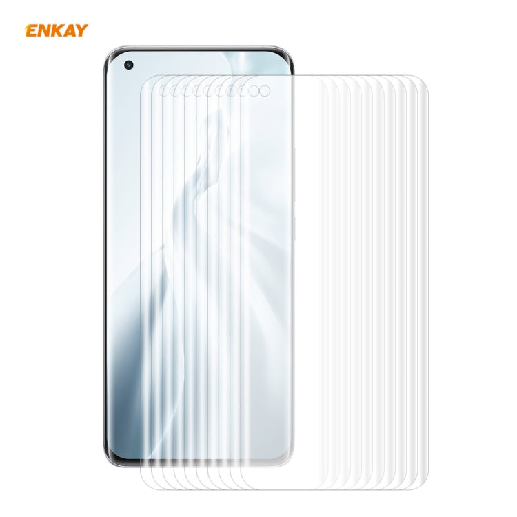 10-pack curved PET screen protectors for smartphone, clear flexible film sheets