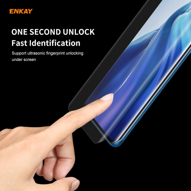 Curved PET screen protector enabling under-screen fingerprint touch, clear film