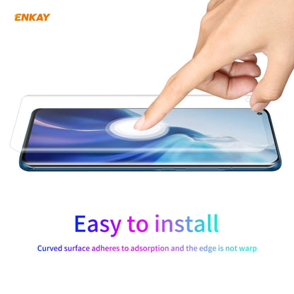 Easy-install curved PET screen protector with finger smoothing onto phone screen