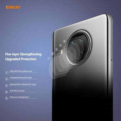 Tempered glass camera lens protector film with layered coverage overlay on rear camera