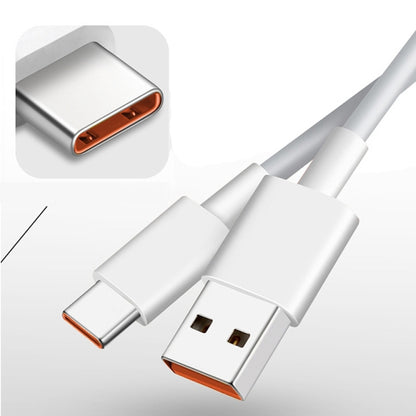 USB-A to USB-C cable with orange inner contacts on connectors