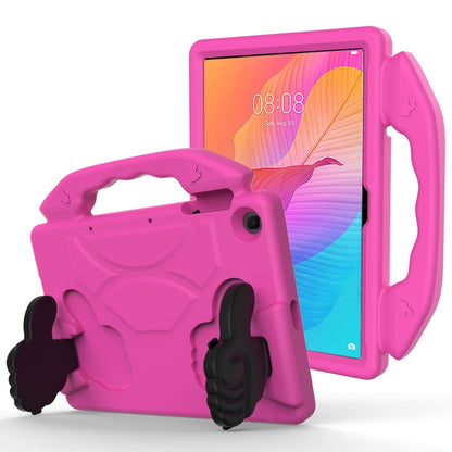Pink kids tablet protective case with handle and thumb bracket, rugged EVA
