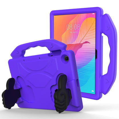 Kids tablet EVA protective case with anti-fall handle and thumb bracket, purple