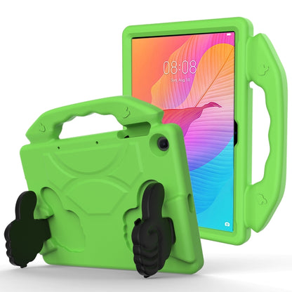 Kids tablet EVA protective case with anti-fall handle and thumb bracket, green