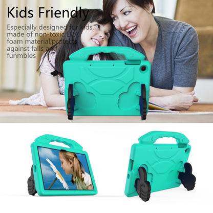 Teal kids tablet protective shell with handle, child-friendly EVA design