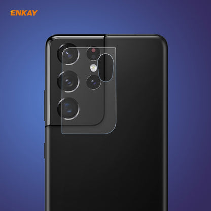 Rear camera lens tempered glass protector film on black smartphone camera module