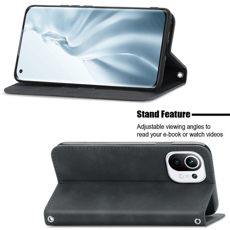 Retro Skin Feel Business Magnetic Horizontal Flip Leather Case With Holder & Card Slots & Wallet & Photo Frame, For Xiaomi Mi 11, For Xiaomi Redmi Note 9 5G, For Nokia 5.4, For Huawei Nova 8 5G, For vivo Y52S