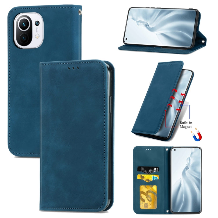 Retro Skin Feel Business Magnetic Horizontal Flip Leather Case With Holder & Card Slots & Wallet & Photo Frame, For Xiaomi Mi 11, For Xiaomi Redmi Note 9 5G, For Nokia 5.4, For Huawei Nova 8 5G, For vivo Y52S