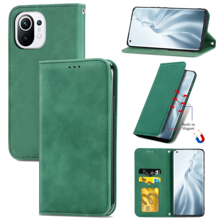 Retro Skin Feel Business Magnetic Horizontal Flip Leather Case With Holder & Card Slots & Wallet & Photo Frame, For Xiaomi Mi 11, For Xiaomi Redmi Note 9 5G, For Nokia 5.4, For Huawei Nova 8 5G, For vivo Y52S