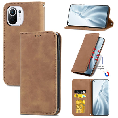 Retro Skin Feel Business Magnetic Horizontal Flip Leather Case With Holder & Card Slots & Wallet & Photo Frame, For Xiaomi Mi 11, For Xiaomi Redmi Note 9 5G, For Nokia 5.4, For Huawei Nova 8 5G, For vivo Y52S