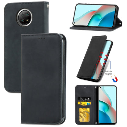 Retro Skin Feel Business Magnetic Horizontal Flip Leather Case With Holder & Card Slots & Wallet & Photo Frame, For Xiaomi Mi 11, For Xiaomi Redmi Note 9 5G, For Nokia 5.4, For Huawei Nova 8 5G, For vivo Y52S