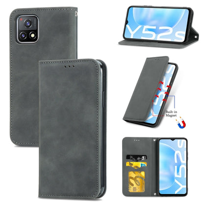 Retro Skin Feel Business Magnetic Horizontal Flip Leather Case With Holder & Card Slots & Wallet & Photo Frame, For Xiaomi Mi 11, For Xiaomi Redmi Note 9 5G, For Nokia 5.4, For Huawei Nova 8 5G, For vivo Y52S
