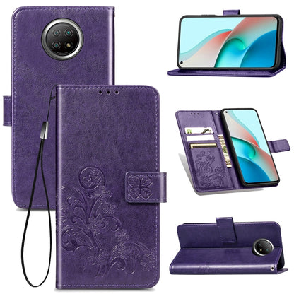 Four-leaf Clasp Embossed Buckle Mobile Phone Protection Leather Case with Lanyard & Card Slot & Wallet & Bracket Function, For Xiaomi Mi 11, For Nokia 5.4, For Xiaomi Redmi Note 9 5G, For vivo Y52s, For OPPO Reno5, For Huawei  Nova 8