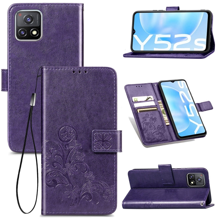 Four-leaf Clasp Embossed Buckle Mobile Phone Protection Leather Case with Lanyard & Card Slot & Wallet & Bracket Function, For Xiaomi Mi 11, For Nokia 5.4, For Xiaomi Redmi Note 9 5G, For vivo Y52s, For OPPO Reno5, For Huawei  Nova 8