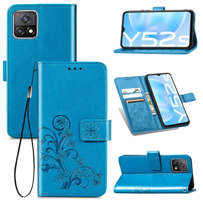 Four-leaf Clasp Embossed Buckle Mobile Phone Protection Leather Case with Lanyard & Card Slot & Wallet & Bracket Function, For Xiaomi Mi 11, For Nokia 5.4, For Xiaomi Redmi Note 9 5G, For vivo Y52s, For OPPO Reno5, For Huawei  Nova 8