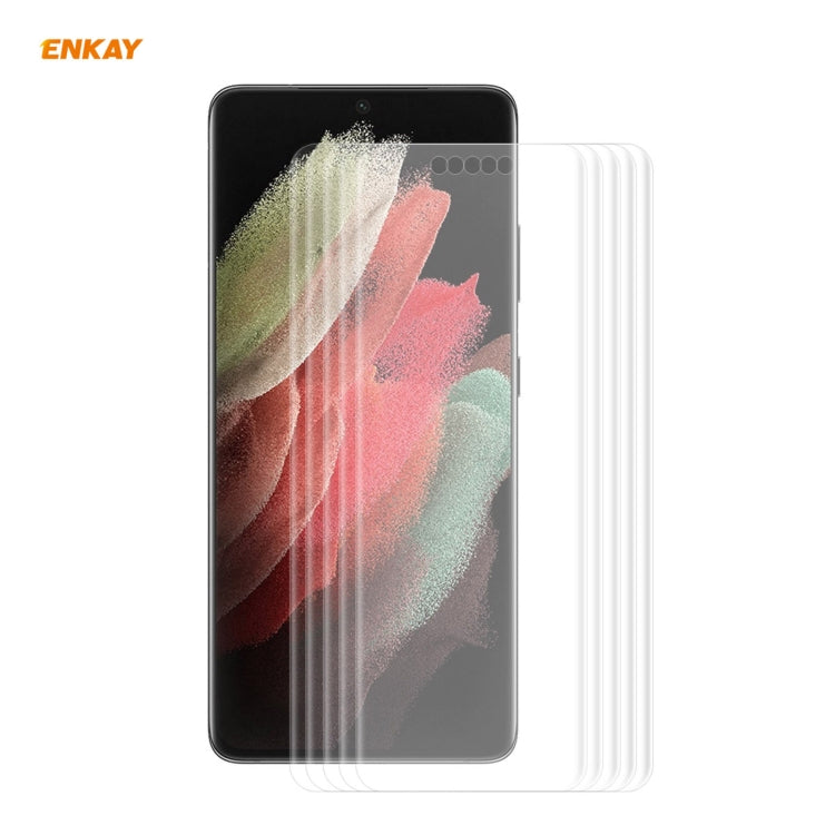 Curved PET screen protector set (5-pack) for Samsung Galaxy S21 Ultra 5G, transparent