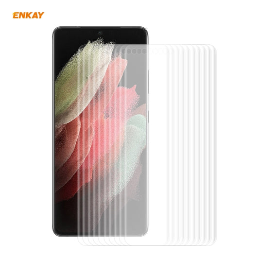 10-pack curved clear PET screen protector films for Samsung Galaxy S21 Ultra 5G