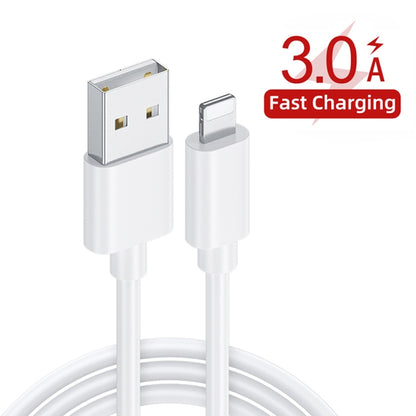 White dual-port USB fast charger with two charging plugs and attached cable
