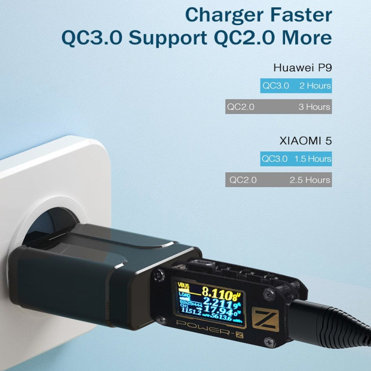 LZ-023 18W QC 3.0 USB Portable Travel Charger + 3A USB to Micro USB Data Cable, EU Plug, Micro USB Data Cable, EU Plug