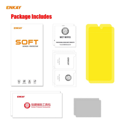 ENKAY screen protector package includes soft protector, wet wipes, tools, and cloth