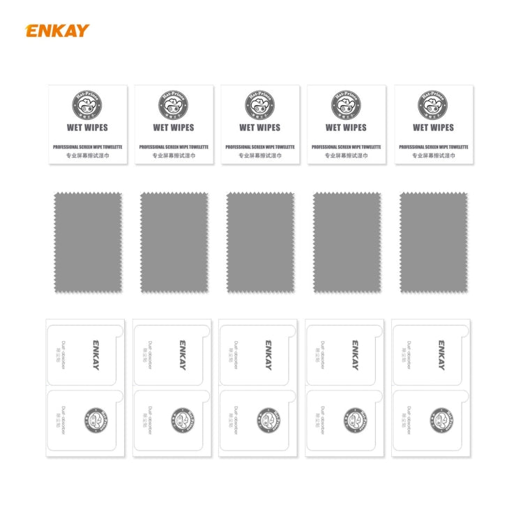 5-pack screen protector kit with wet wipes, spare films, and alignment cards