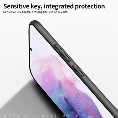Black hard phone case with raised side button cutout and smooth frosted back finish