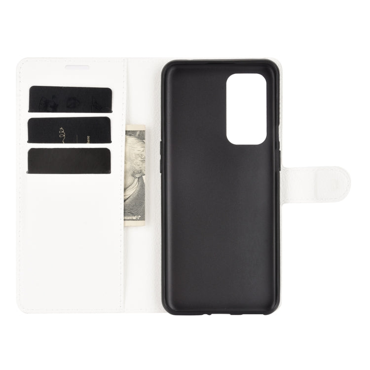 White card-slot flip case with protective back cover and side camera cutout