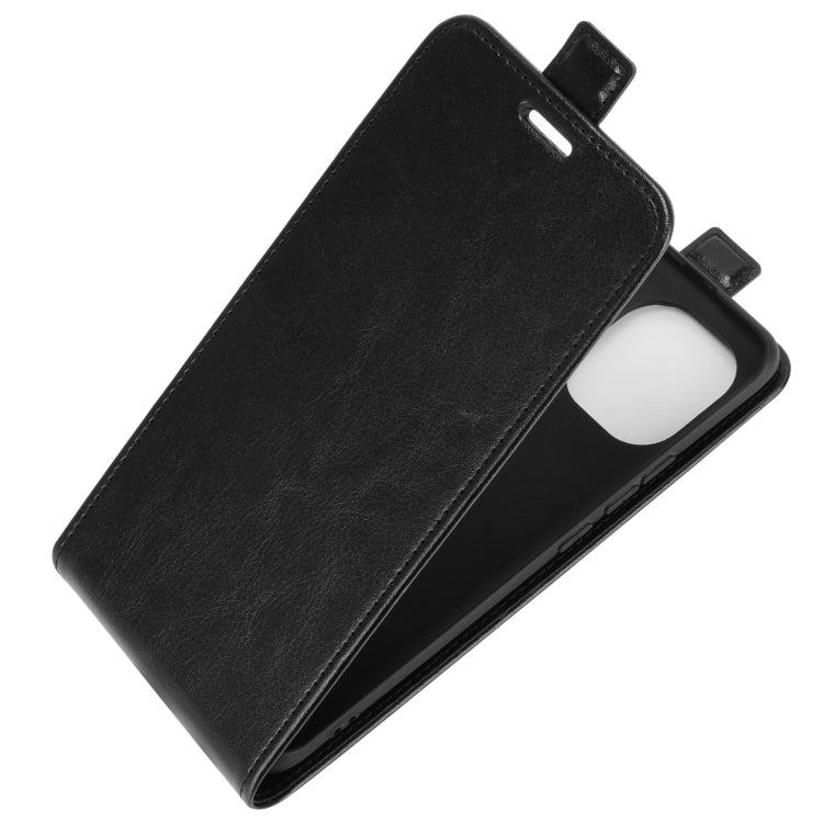Xiaomi Mi 11 leather flip phone case, black with window cutout and side buttons