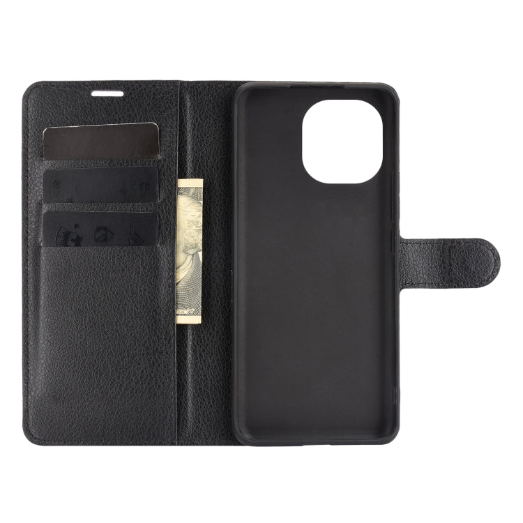 Black flip phone wallet case for Xiaomi Mi 11 with card slots and inner pocket